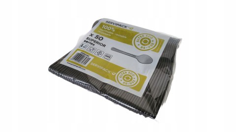 Łyżka wielokrotnego użytku PS czarna 50szt catering grill łyżki Łyżka wielokrotnego użytku PS czarna 50szt catering grill łyżki