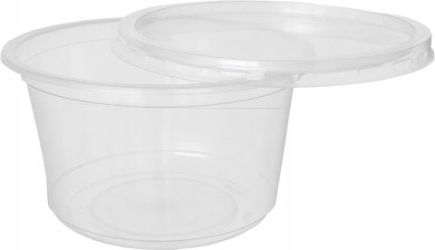 Pojemnik PP do sałatek surówek dań gorących 400ml z wieczkiem okrągły 50szt Pojemnik PP do sałatek surówek dań gorących 400ml z wieczkiem okrągły 50szt