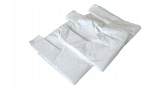 Reklamówki HDPE zrywki jednorazowe białe torby 40x75cm 100 szt mocne 15kg