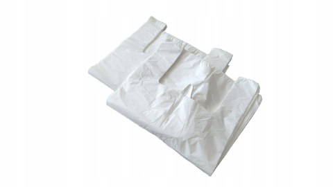 Reklamówki HDPE zrywki jednorazowe białe torby 40x75cm 100 szt mocne 15kg Reklamówki HDPE zrywki jednorazowe białe torby 40x75cm 100 szt mocne 15kg