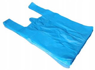 Reklamówki HDPE zrywki jednorazowe niebieskie torebki 25x45cm 200 szt