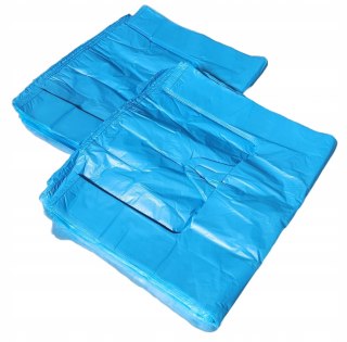 Reklamówki HDPE zrywki jednorazowe niebieskie torebki 25x45cm 200 szt