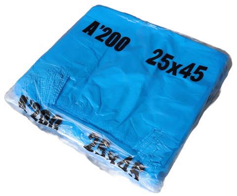 Reklamówki HDPE zrywki jednorazowe niebieskie torebki 25x45cm 200 szt Reklamówki HDPE zrywki jednorazowe niebieskie torebki 25x45cm 200 szt