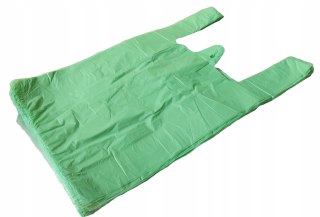 Reklamówki HDPE zrywki jednorazowe zielone torebki 25x45cm 200 szt