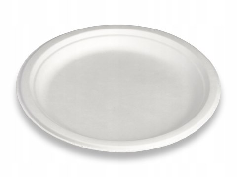 Talerz jednorazowy biały okrągły EKO pulpa z trzciny 230 talerze 23cm 50szt Talerz jednorazowy biały okrągły EKO pulpa z trzciny 230 talerze 23cm 50szt