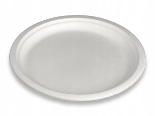 Talerz jednorazowy biały okrągły EKO pulpa z trzciny 260 talerze 26cm 50szt