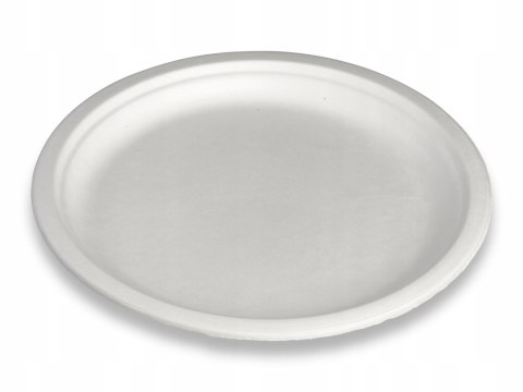 Talerz jednorazowy biały okrągły EKO pulpa z trzciny 260 talerze 26cm 50szt