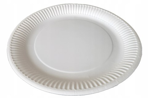 Talerz jednorazowy papierowy biały okrągły EKO 180 talerze 18cm 100szt Talerz jednorazowy papierowy biały okrągły EKO 180 talerze 18cm 100szt