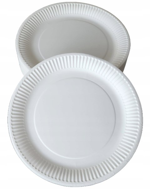 Talerz jednorazowy papierowy biały okrągły EKO 180 talerze 18cm 100szt Talerz jednorazowy papierowy biały okrągły EKO 180 talerze 18cm 100szt