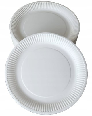 Talerz jednorazowy papierowy biały okrągły deserowy EKO talerze 15cm 100szt