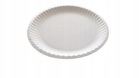 Talerz jednorazowy papierowy biały okrągły obiadowy EKO talerze 23cm 100szt Talerz jednorazowy papierowy biały okrągły obiadowy EKO talerze 23cm 100szt