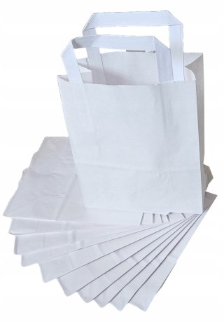 Torba papierowa 18x8,5x23 cm biała 250szt z uchem