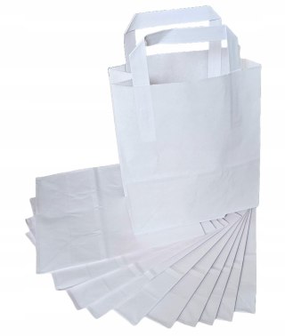 Torba papierowa 18x8,5x23 cm biała 250szt z uchem