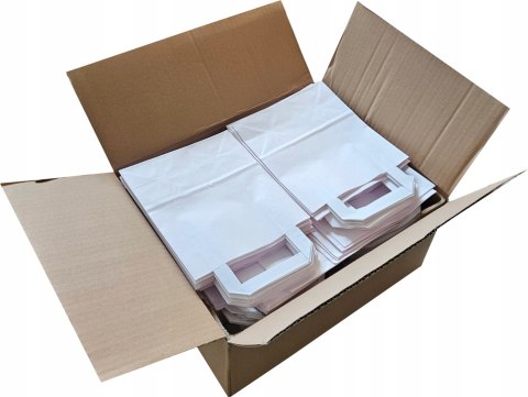 Torba papierowa 18x8,5x23 cm biała 250szt z uchem Torba papierowa 18x8,5x23 cm biała 250szt z uchem