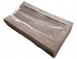 Torebki papierowe fałdowe z okienkiem 15×7x28 cm 1000szt brązowe na bułki