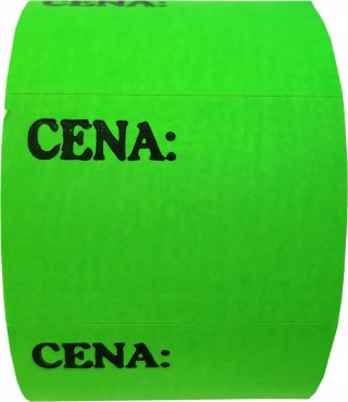 Etykiety cenowe samoprzylepne 40x30 mm cenówki metki ceny zielone