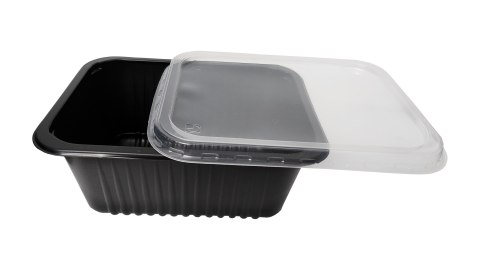 Pojemnik PP czarny do sałatek surówek dań gorących 1400ml z wieczkiem 40szt Pojemnik PP czarny do sałatek surówek dań gorących 1400ml z wieczkiem 40szt
