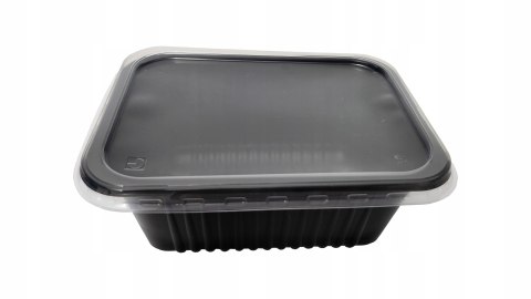 Pojemnik PP czarny do sałatek surówek dań gorących 1400ml z wieczkiem 40szt Pojemnik PP czarny do sałatek surówek dań gorących 1400ml z wieczkiem 40szt