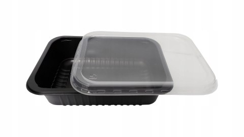 Pojemnik PP czarny do sałatek surówek dań gorących 850ml z wieczkiem 40szt Pojemnik PP czarny do sałatek surówek dań gorących 850ml z wieczkiem 40szt