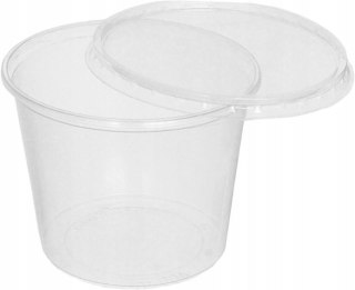 Pojemnik PP do sałatek surówek dań gorących 400ml z wiekiem okrągły 100szt