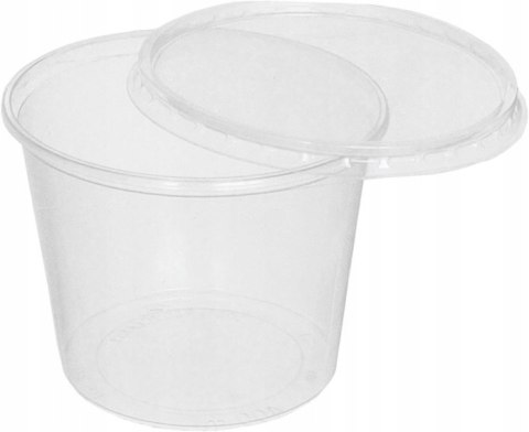 Pojemnik PP do sałatek surówek dań gorących 400ml z wiekiem okrągły 100szt Pojemnik PP do sałatek surówek dań gorących 400ml z wiekiem okrągły 100szt