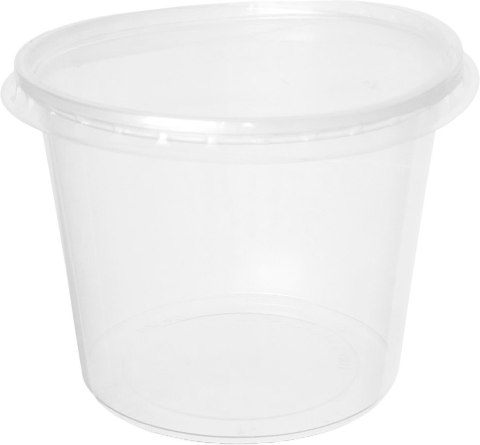 Pojemnik PP do sałatek surówek dań gorących 400ml z wiekiem okrągły 100szt Pojemnik PP do sałatek surówek dań gorących 400ml z wiekiem okrągły 100szt