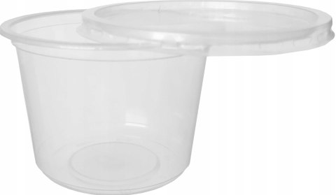 Pojemnik PP do sałatek surówek dań gorących 450ml z wieczkiem okrągły 50szt Pojemnik PP do sałatek surówek dań gorących 450ml z wieczkiem okrągły 50szt