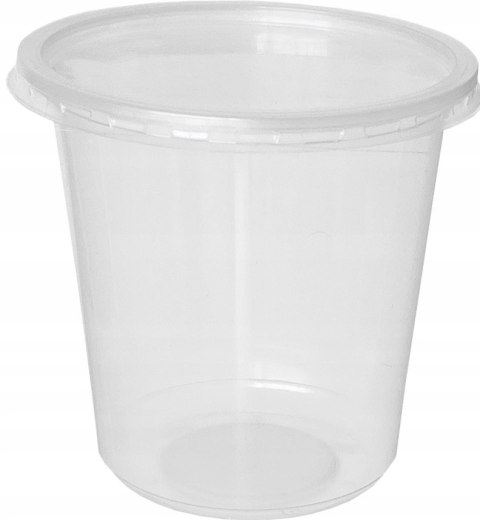 Pojemnik PP do sałatek surówek dań gorących 500ml z wiekiem okrągły 100szt Pojemnik PP do sałatek surówek dań gorących 500ml z wiekiem okrągły 100szt