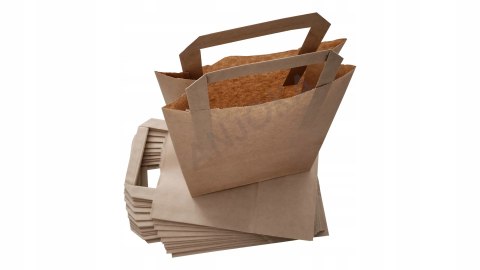 Torba papierowa 18x8,5x23 cm brązowa 50szt z uchem Torba papierowa 18x8,5x23 cm brązowa 50szt z uchem