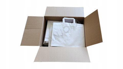 Torba papierowa 26x14x30 cm biała 250szt z uchem Torba papierowa 26x14x30 cm biała 250szt z uchem