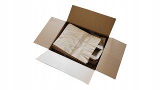 Torba papierowa 26x14x30 cm brązowa 250szt z uchem