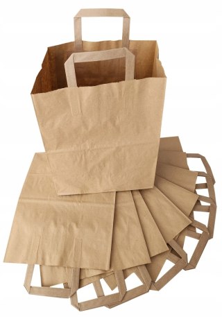 Torba papierowa 26x17x33 cm brązowa 250szt z uchem