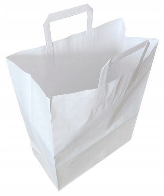 Torba papierowa 32x16x42 biała 250szt z uchem