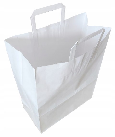 Torba papierowa 32x16x42 biała 250szt z uchem Torba papierowa 32x16x42 biała 250szt z uchem