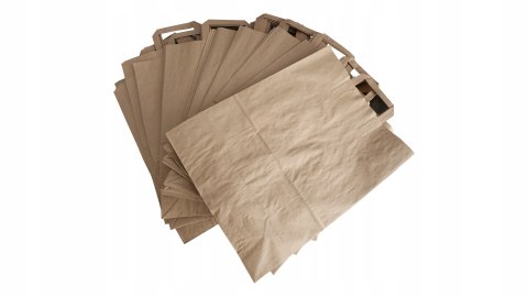 Torba papierowa 32x16x42 cm brązowa 250szt z uchem Torba papierowa 32x16x42 cm brązowa 250szt z uchem