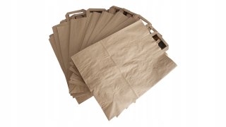 Torba papierowa 32x16x42 cm brązowa 50szt z uchem