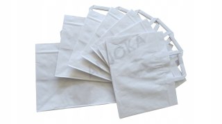 Torba papierowa 32x22x25 biała 250szt cateringowa z uchem EKO