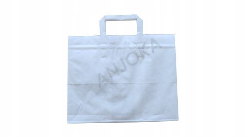 Torba papierowa 32x22x25 biała 250szt cateringowa z uchem EKO Torba papierowa 32x22x25 biała 250szt cateringowa z uchem EKO