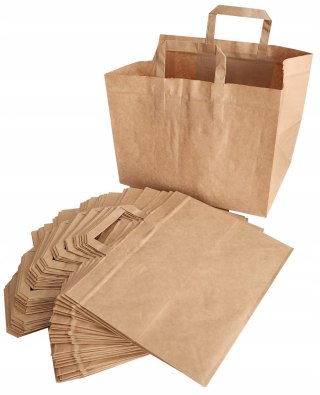 Torba papierowa 32x22x25 brązowa 250szt catering