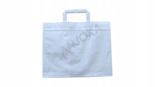 Torba papierowa 32x22x25cm biała z uchem 50szt cateringowa