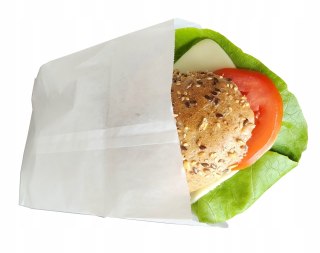 Torebki papierowe fałdowe 12×5x21 cm 1000szt białe śniadaniowe