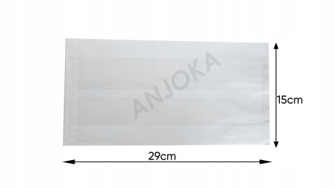 Torebki papierowe fałdowe 15×6x29 cm 1000szt białe śniadaniowe Torebki papierowe fałdowe 15×6x29 cm 1000szt białe śniadaniowe