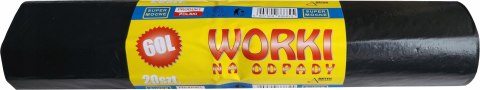 Worki na śmieci super mocne 60L x 20 sztuk Artek na odpady Worki na śmieci super mocne 60L x 20 sztuk Artek na odpady