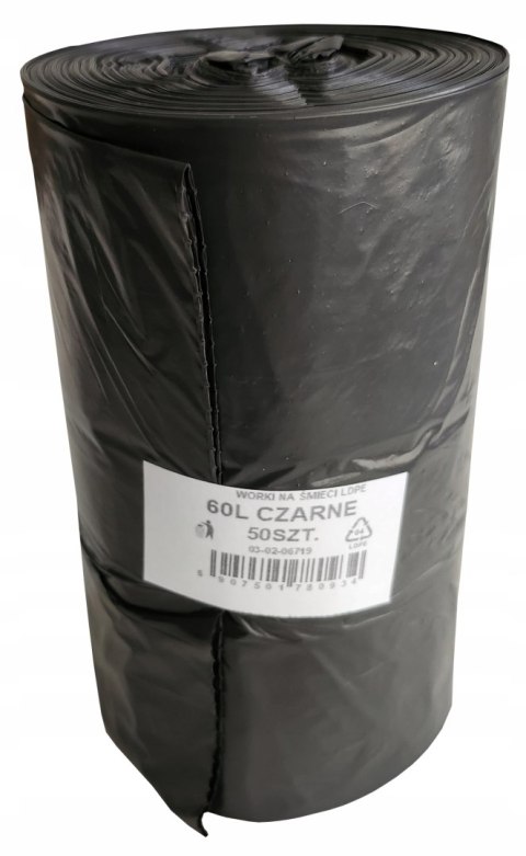 Worki na śmieci super mocne 60L x 50 sztuk Worki na śmieci super mocne 60L x 50 sztuk
