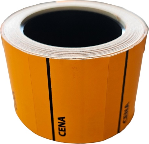 Etykiety cenowe 40x30 mm samoprzylepne cenówki metki ceny pomarańczowe
