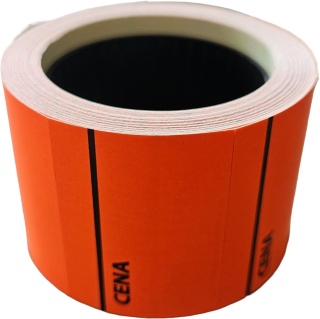 Etykiety cenowe samoprzylepne 40x30 mm cenówki metki ceny czerwone