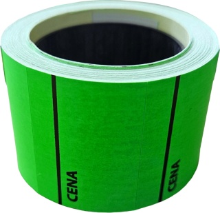 Etykiety cenowe samoprzylepne 40x30 mm cenówki metki ceny zielone