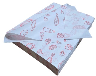 Papier do wędlin ryb żywności PE biały z nadrukiem 40x30cm arkusze 5kg
