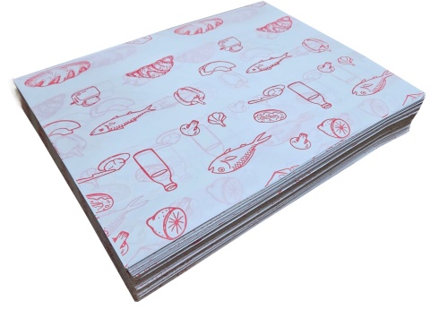 Papier do wędlin ryb żywności PE biały z nadrukiem 40x30cm arkusze 5kg