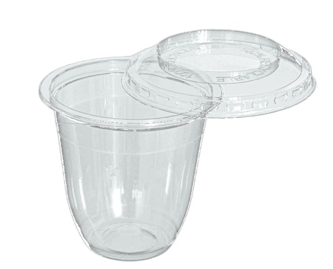 Pojemnik PET do deserów lodów pucharek z wieczkiem 200ml okrągły 50szt